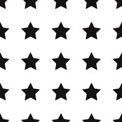 Black stars pattern. Vector. White background.