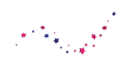Shooting stars confetti 3D. Multi-colored stars. Festive background. Abstract pattern on a white background. Design element. Vector illustration, EPS 10. © HALINA YERMAKOVA