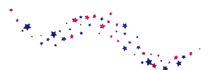 Shooting stars confetti 3D. Multi-colored stars. Festive background. Abstract pattern on a white background. Design element. Vector illustration, EPS 10.