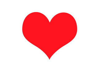 Isolated red heart on a white background. Happy Valentine's Day. 