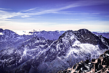 View from Lomnica Peak on High Tatras Mountains, Slovakia