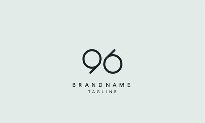 Number 96 logo, minimal logo, can be used as icon, vector