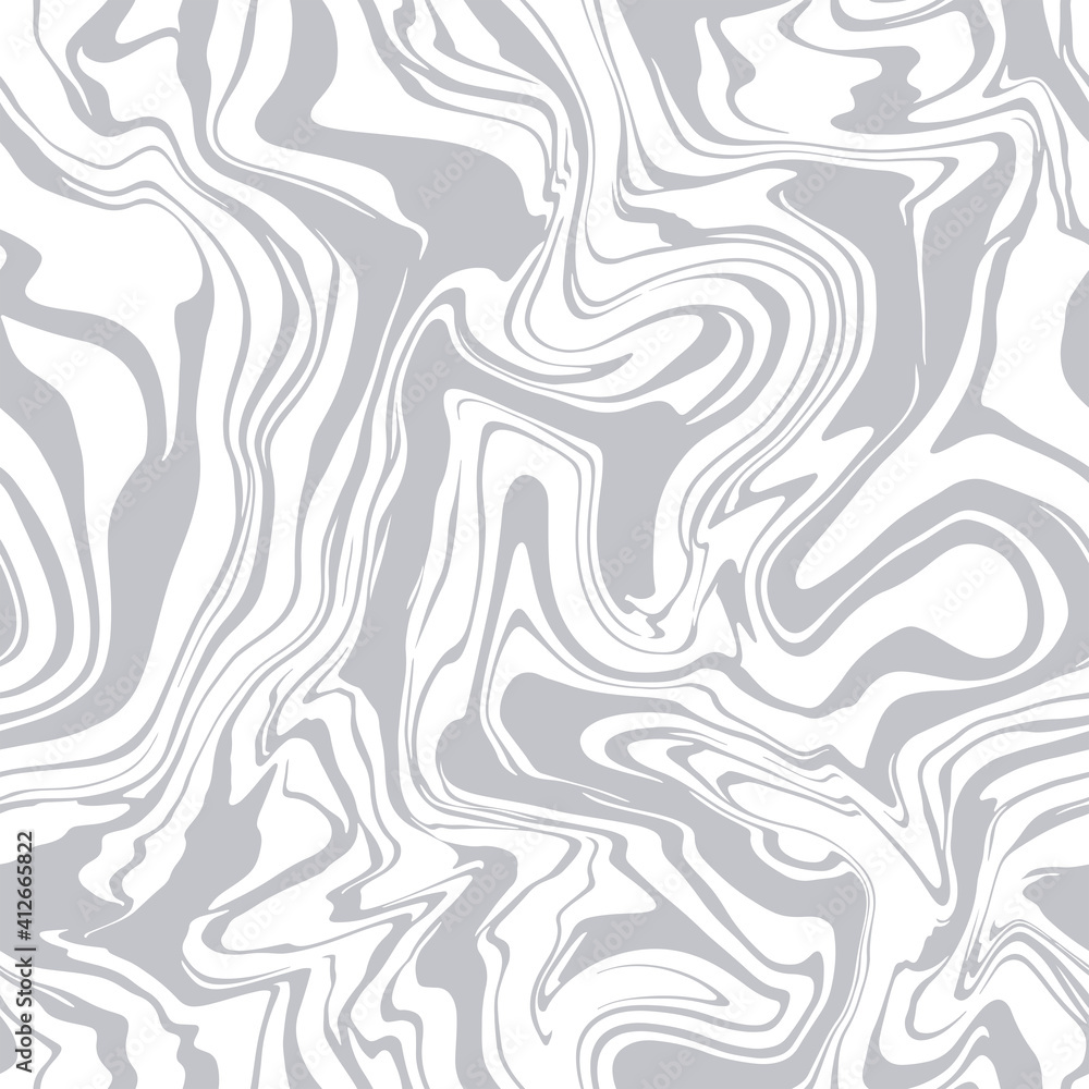 Wall mural vector seamless pattern. abstract marble texture. creative monochrome background with liquid blots. 