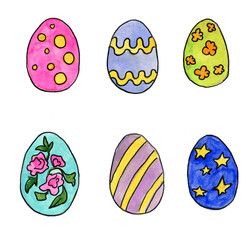 set of easter eggs illustration