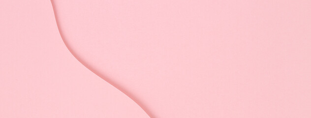 Abstract monochrome paper texture banner background. Minimal geometric shapes and lines in pastel pink colours