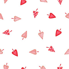 Red hearts. Valentine seamless pattern.