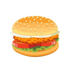 chicken burger Tasty include cutlet tomato salad.