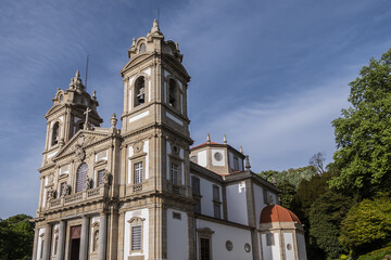 Fototapeta premium Architectural details of Good Jesus of the Mount church (Bom Jesus do Monte, 1784) by Carlos Amarante near Braga. Portugal.