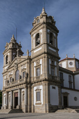 Fototapeta na wymiar Architectural details of Good Jesus of the Mount church (Bom Jesus do Monte, 1784) by Carlos Amarante near Braga. Portugal.