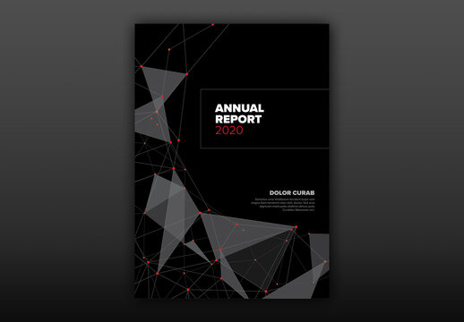 Dark Annual Report Front Cover Page Layout
