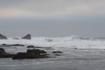 Mavericks Waves Half moon Bay Foggy Day