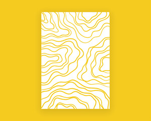 Abstract plant Matisse inspired. Yellow color background doodle lines. Neutral shapes drawn composition. Vector art