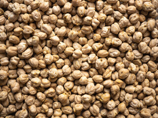 Dried, legume, leguminous plants, structure, chickpea, backdrop, background. Flat lay, top view.