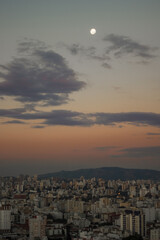 sunset over the Porto Alegre city
