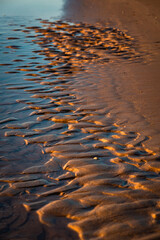 Baltic sea coast at sunset