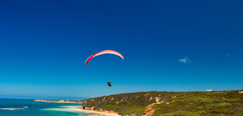 Paragliding along the coast of the Great Ocean Road, Victoria - Australia