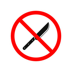 No knife sign isolated on white background. Vector illustration