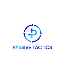 Passive Tactics logo template, vector logo for business and company identity 