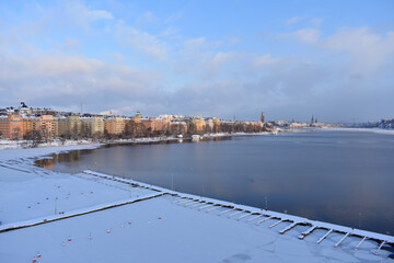 Snow and winter in Stockholm Sweden