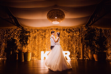 Couple dancing on their wedding day