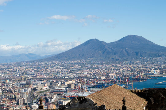 View of the gulf of Naples and Mount Vesuvius 