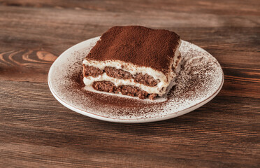 Portion of tiramisu