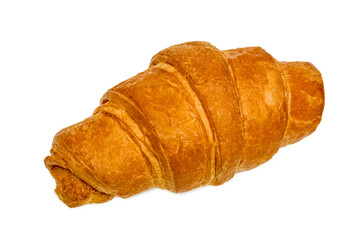 Sweet pastries. Croissant. Isolated object on a white background. Healthy baked bread. One piece of bread on white