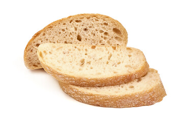 Ciabatta, Italian traditional bread, isolated on white background