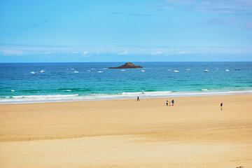 Atlantic ocean shore line in France