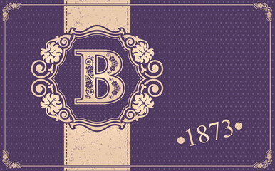 Monogram B design elements, Calligraphic graceful template, Letter emblem B, Elegant line art logo, Business sign for Royalty, Boutique, Cafe, Hotel, Heraldic, Jewelry, Wine, Vector illustration