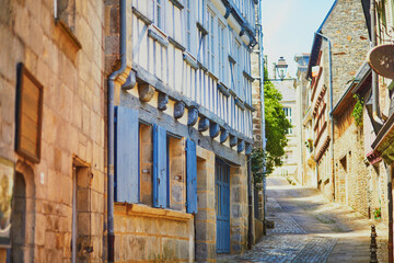 Fototapeta na wymiar Beautiful half-timbered buildings in medieval town of Quimper, Brittany, France