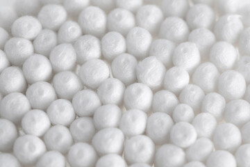 Lot of cotton swabs close-up.