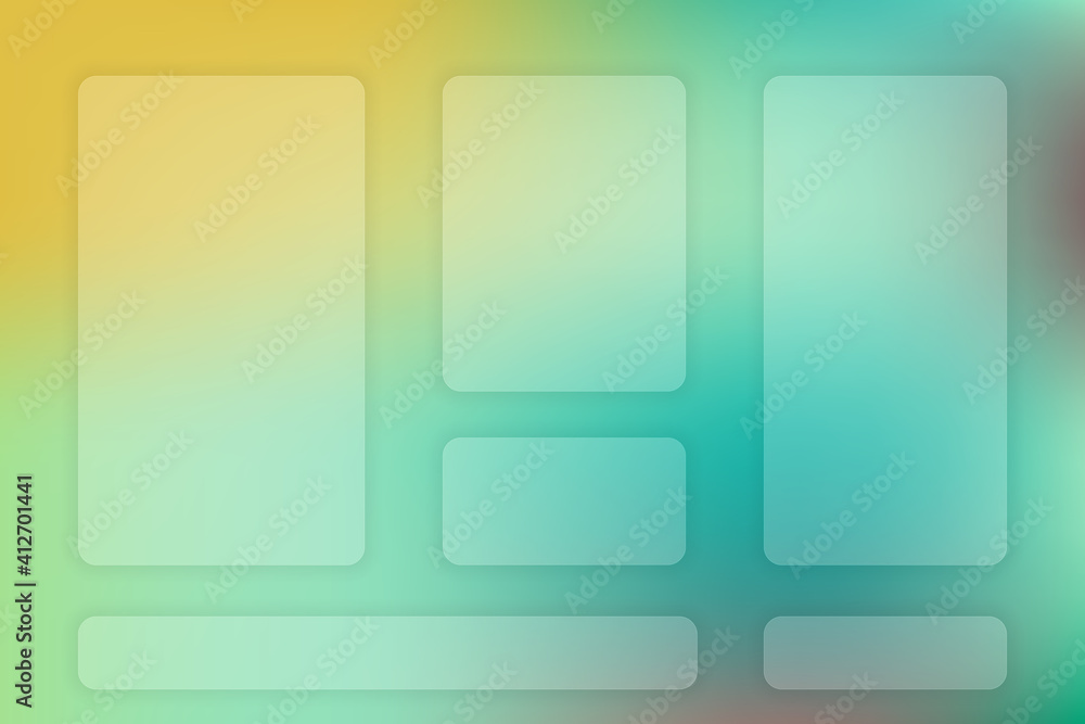 Poster Abstract gradient background. Transparent frame in glass morphism style