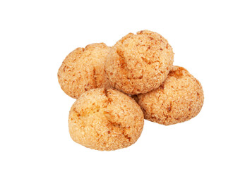 Coconut cookies organic isolated on the white background