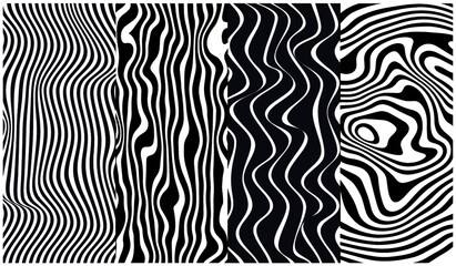 paquete de fondo de líneas abstractas en blanco y negro