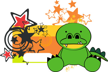 cute baby crocodile cartoon sticker in vector format very easy to edit