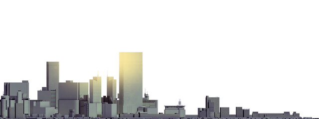City landscape. City skyline 3d rendering.