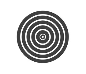 Concentric circle element. Black and white color ring. Abstract  vector illustration for sound wave, Monochrome graphic.