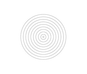 Concentric circle element. Black and white color ring. Abstract  vector illustration for sound wave, Monochrome graphic.