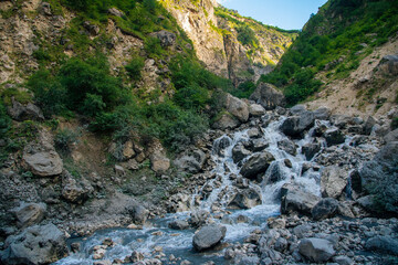 waterfall in the mountains