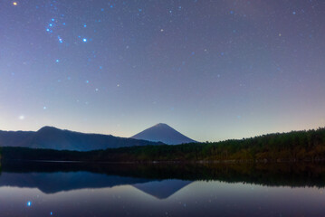 湖面に映る富士