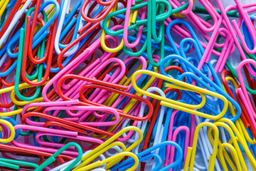 colored paper clips.Conceptual image of education.