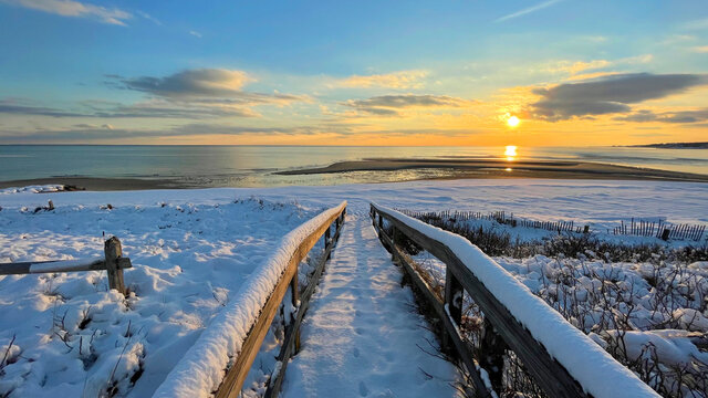 Cape Cod Beach in Snow