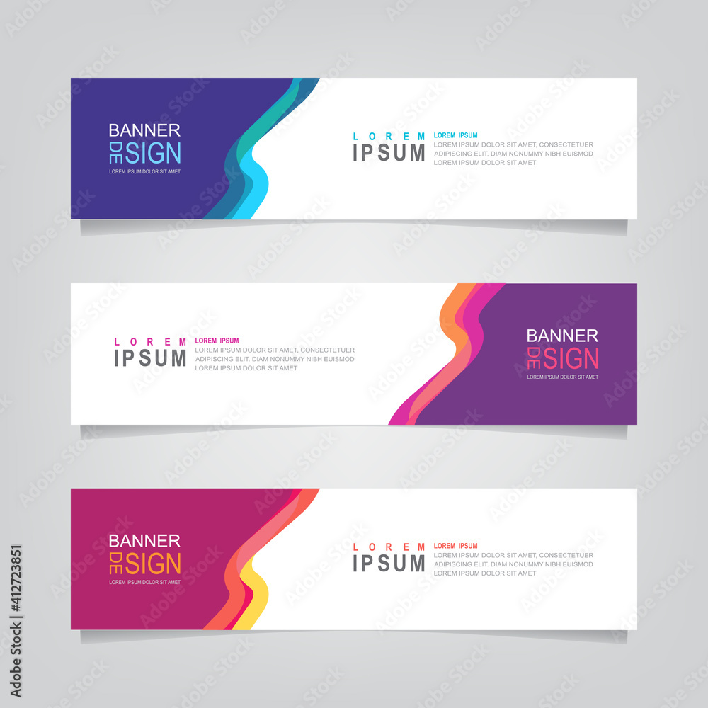 Poster vector abstract web banner design template. collection of web banner template. abstract banner for s