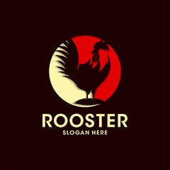 Rooster logo design template. Vector Illustration
