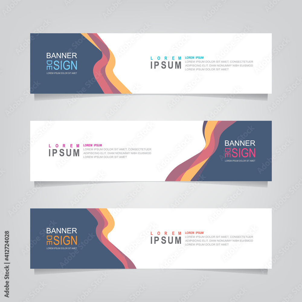 Fototapete vector abstract web banner design template. collection of web banner template. abstract geometric we