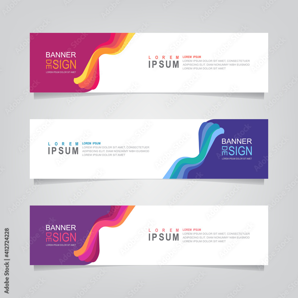 Fototapete vector abstract web banner design template. collection of web banner template. abstract geometric we