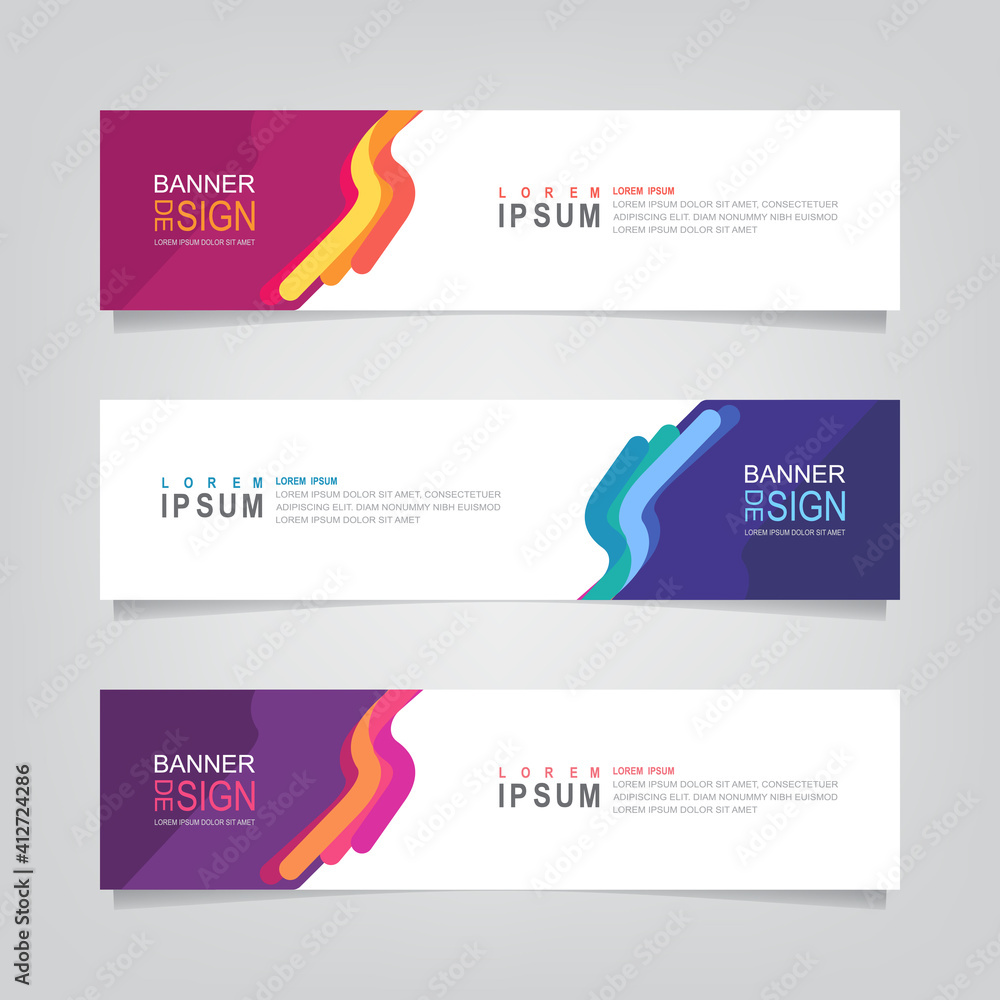 Fototapete vector abstract web banner design template. collection of web banner template. abstract geometric we
