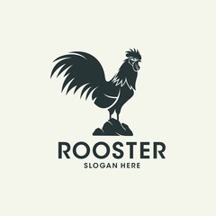 Obraz premium Rooster logo design template. Vector Illustration 