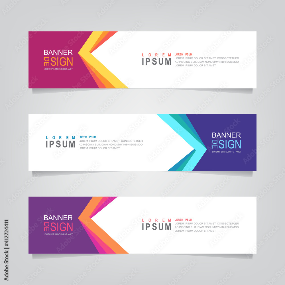 Fototapete vector abstract web banner design template. collection of web banner template. abstract geometric we